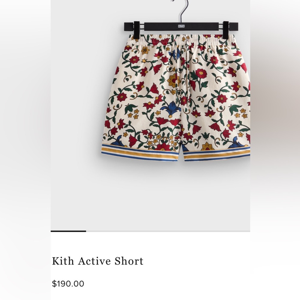 Kith Men's Floral Athletic Shorts - Cream, Red, Blue